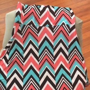 Chevron swing skirt